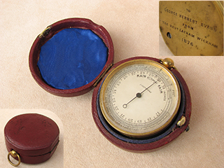 High altitude pocket barometer and altimeter with 1876 inscription